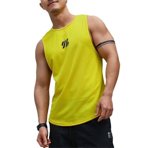 Men's Summer Mesh Sleeveless Backless Tank Top Gym Running Exercise Muscle-Showing Sport T-Shirt Breathable