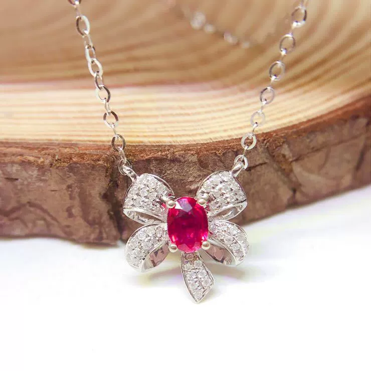Ювелирные изделия производитель DIY 18K золото инкрустированный натуральный рубин ключицы Главный камень: 0,5 карата
