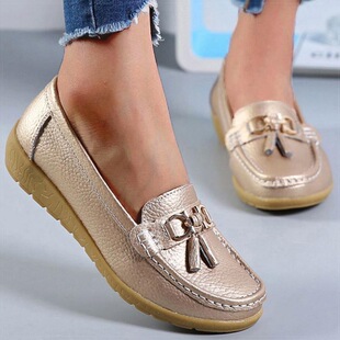 E 51626 Soft Sole Leather Flats ܛ��ƽ��Ь �羳�W�����R