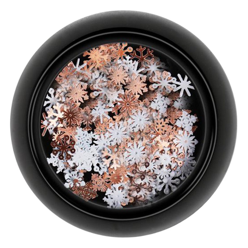 Exclusiva transfronteriza para 2019 nuevos accesorios de uñas copo de nieve de Navidad Película de computadora ultrafina de dos colores copo de nieve lentejuelas al por mayor