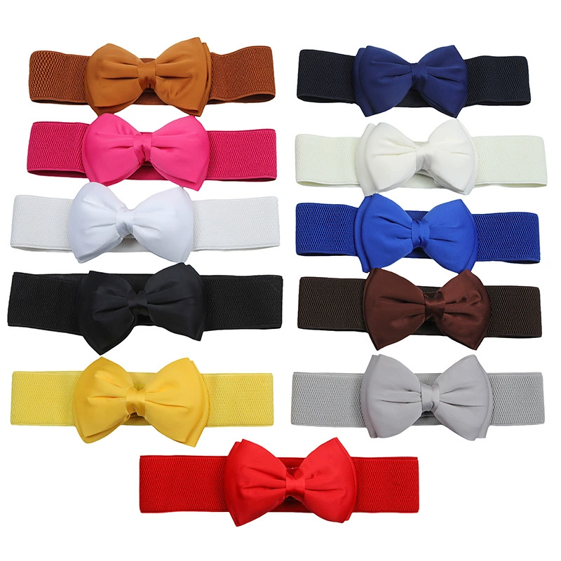 Дамы высокого уровня чувство трехмерный лук эластичный талия