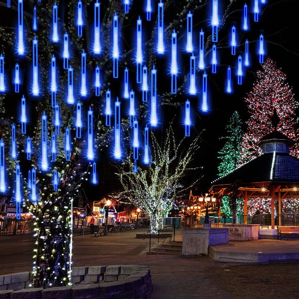 Cadena de luz de meteoros transfronteriza LED al aire libre impermeable Cadena de luz de Navidad con árbol colgante centro comercial lluvia de meteoros luz decorativa al por mayor
