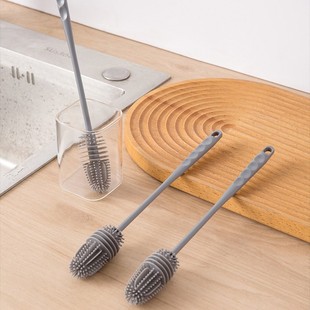 Washing Cup Brush Long Handle Silicone Household No Dead Angle Special Cleaning Brush Fetal Bottle Wall Breaking Machine Decontamination Artifact Cup Brush