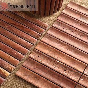 Red cave stone mosaic retro natural stone 3D three-dimensional concave-convex background wall restaurant homestay shop