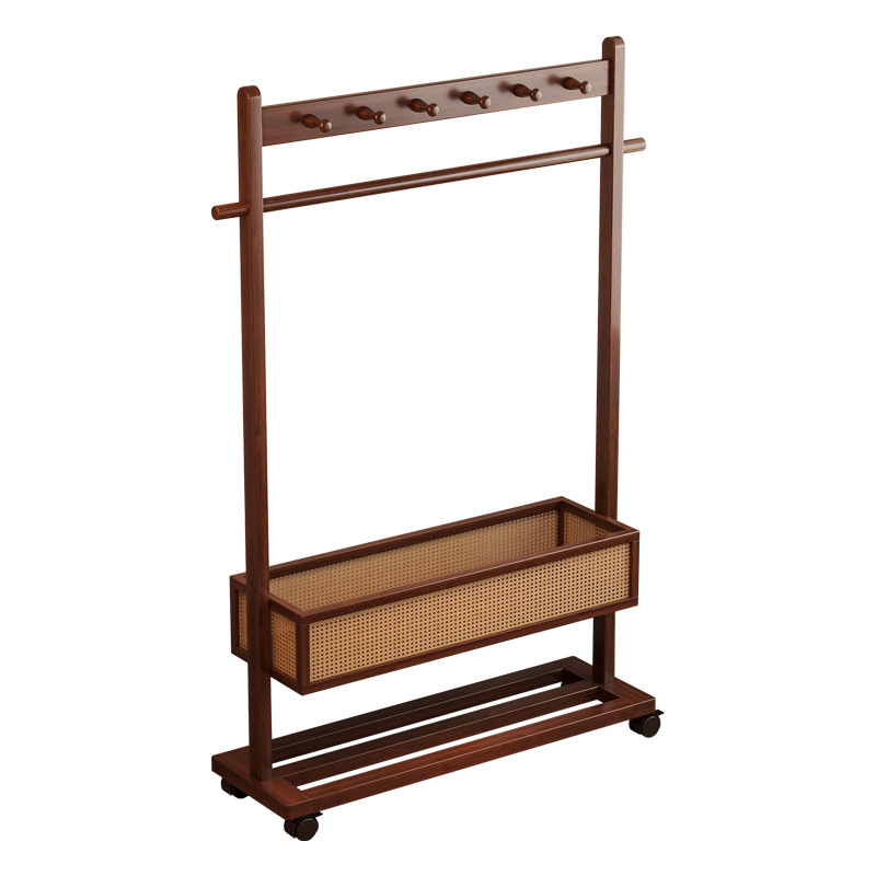 Percha de ropa vertical móvil doméstica para el piso del dormitorio que no ocupa espacio para organizar y almacenar un estante de almacenamiento integral