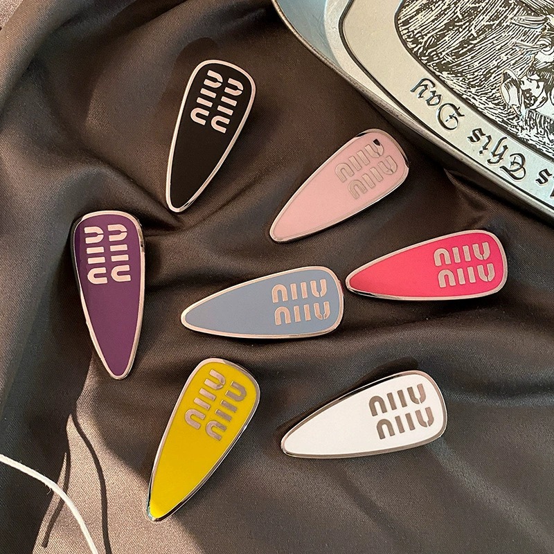 miu Color Hairpin Side High-end Sense Front Broken Hair Metal Side Clip Duckbill Clip Drop Clip Hairpin Hair Accessories for Women