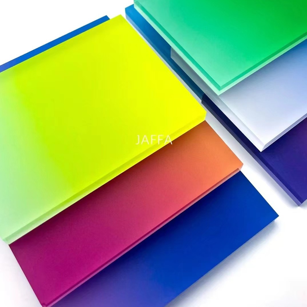 渐变色亚克力板材加工平面板展柜隔断屏风盒子有机玻璃UV印刷彩色