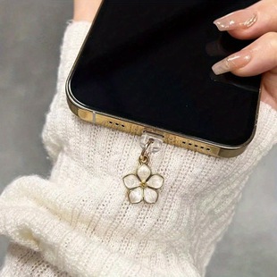 Mobile Phone Dust Plug Suitable for Iphone/Type-C/Android Port Simple Flower Mobile Phone Dust Plug