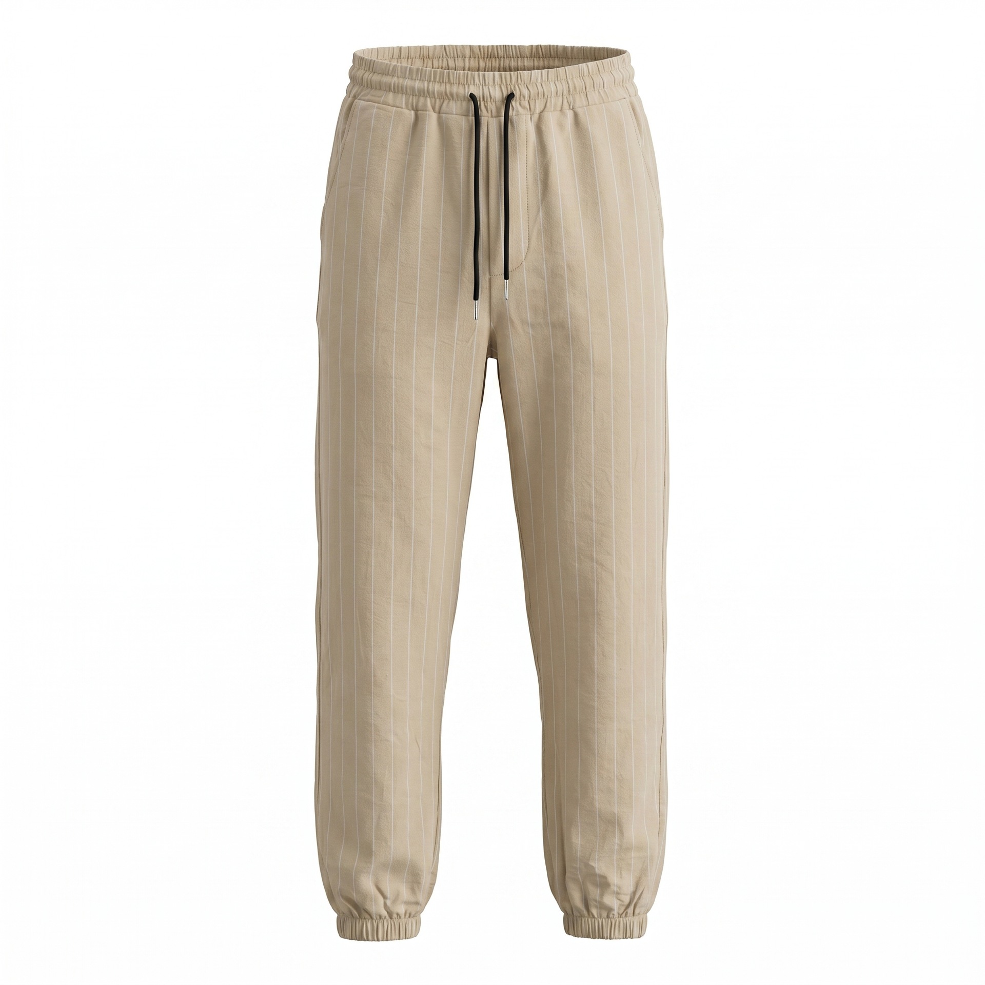 Europa y Estados Unidos comercio exterior transfronterizo primavera y verano relajado hombre ocio simple lino rayas camisetas deportivas pie pantalones rectos americanos