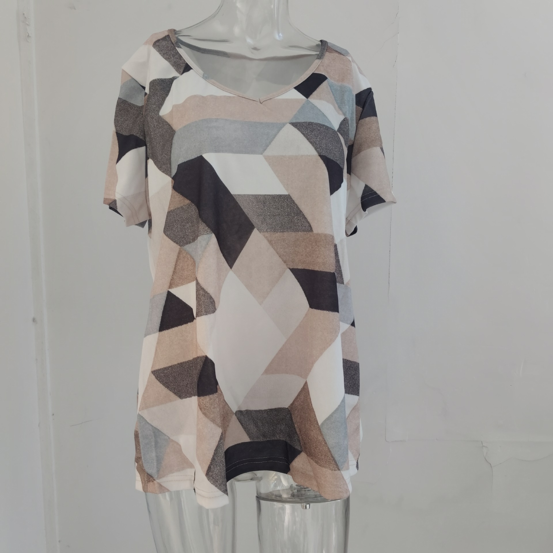 Vibrant 3d Print Round Neck T-Shirt For Women, Soft Polyester Casual Tee, Loose Fit Short Sleeve Top For Daily Wear_ecoleips.com