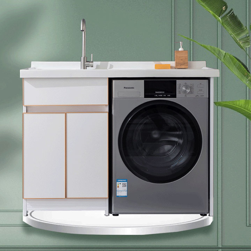 Balcón de aluminio espacio de lavado armario de piedra de cuarzo mesa de billar con combinación de Tabla de lavar socio integrado corte de esquina simple Nordic