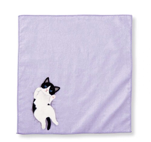 Cute Japanese little cat handkerchief with belly upturned cat hand towel creative gift baby baby towel