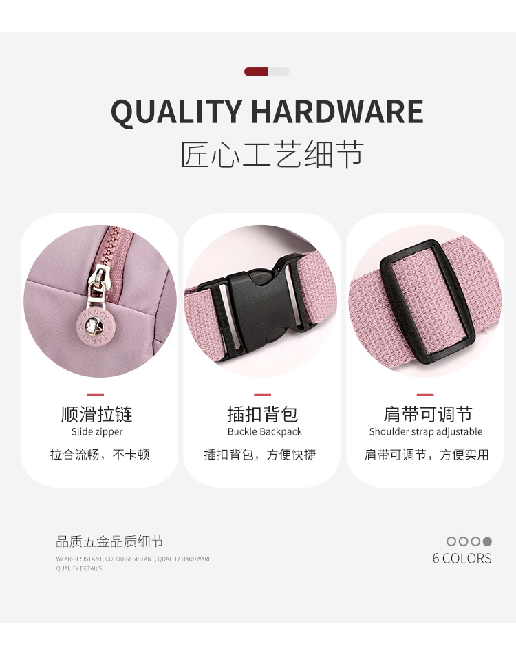 Women's casual crossbody bag, fashionable and versatile sports single-shoulder waist bag, nylon water-resistant cross-border wholesale and consignment undefined