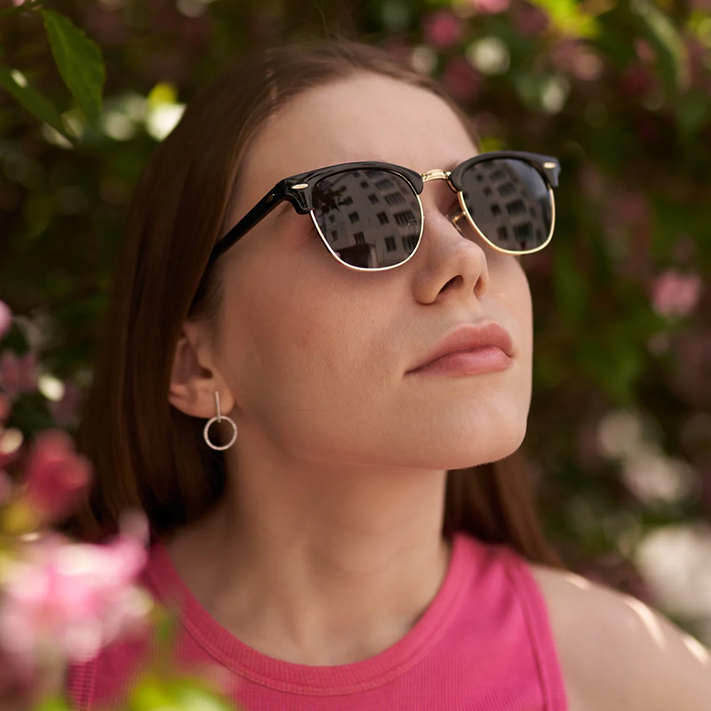 Polarized Sunglasses For Men And Women Retro Style Half Frame_voghion.com