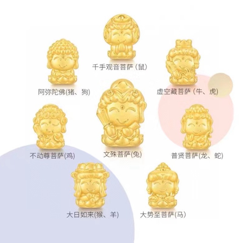 999足金本命佛手串黄金佛公路路通三合生肖红绳手链女兔年手绳新