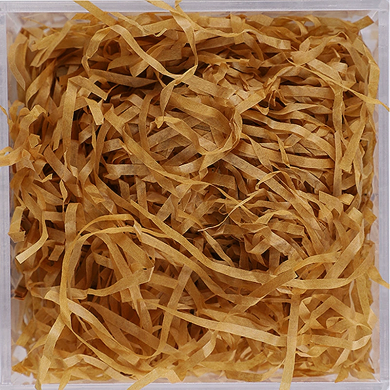 Фабричная продажа коробка подарочная из хлопка бумажной крошки (crushed paper silk) и травяной стебель из шелковой ткани, пасхальная-fold заполнение бумажными волокнами 20 грамм