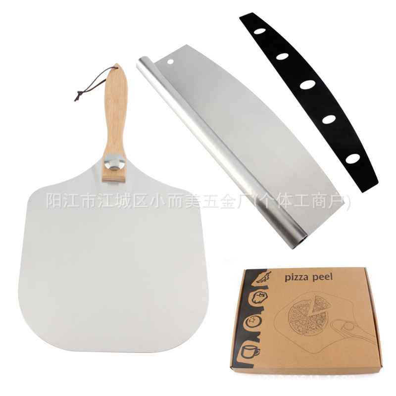 Fabricantes transfronterizos suministran cuchillo de pizza de acero inoxidable cuchillo de pizza de media luna cuchillo de pastel cortador herramientas de horneado