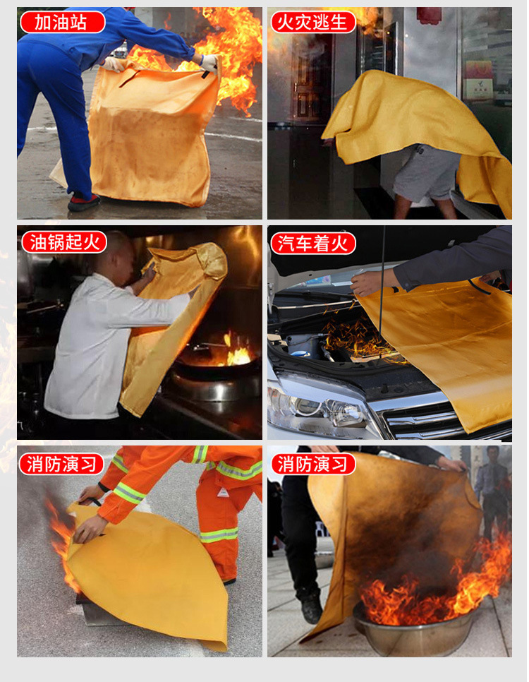 Fire Fighter Fire Blanket Silicone Kitchen Emergency Fire Rescue Blanket Outdoor Camping Fire Blanket Fire Escape Blanket