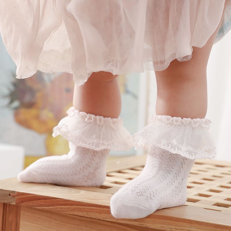 girl Socks Thin section summer children Fishnet socks princess the republic of korea Lace children Lace stockings baby baby