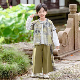 幼儿园汉服春秋儿童中国风唐装男童中秋国庆节国学礼服表演出服