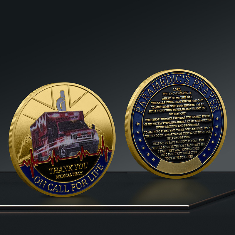 Foreign trade commemorative coin emergency medical service military medical doctor commemorative coin challenge coin nursing staff prayer commemorative coin