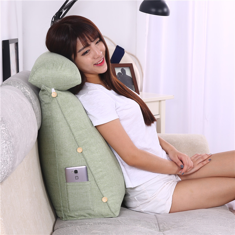 Triangle Large Waist Cotton and Linen Three-dimensional Cushion Tatami Bedside Cushion Office Nap Sofa Pillow