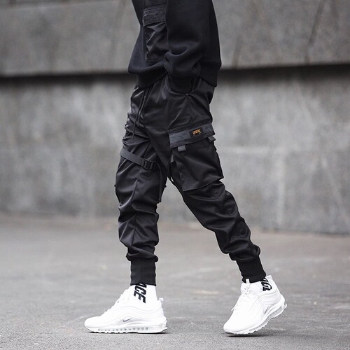 Workwear Pants Youth Ankle-Tight Pants Men's Trendy Brand Functional Tactical Parachute National Style Casual Slim-Fit Pencil Pants for Students—Cross-Border