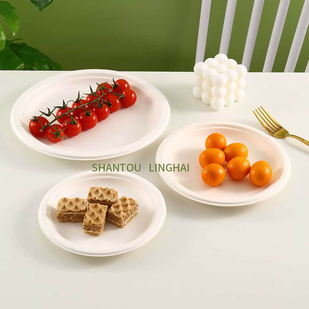 Degradable 6 / 7 / 9 / 10 pulgadas bandeja de papel gruesa desechable bandeja cuadrada de grado alimenticio platos de pastel de verduras fritas baña de azúcar