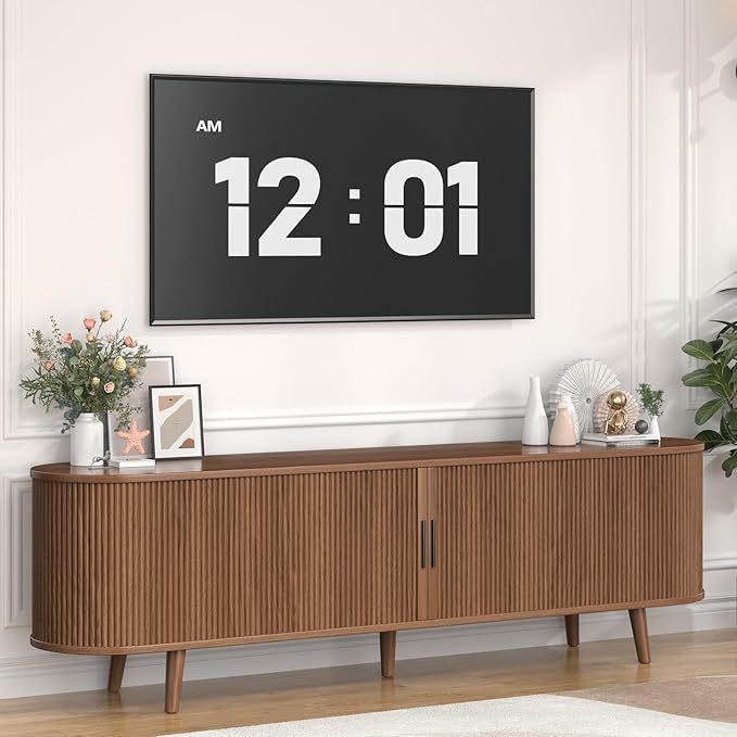 Modern Fireplace Tv Cabinet for Home Living Room, Floor-Standing, Simple Electronic, Heatable, Built-In Fireplace Tv Cabinet