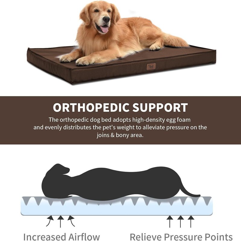 Cross-Border Pet Dog Bed, Large Dog Memory Foam Bed Mat, Detachable Orthopedic Pet Bed, Memory Foam Dog Bed