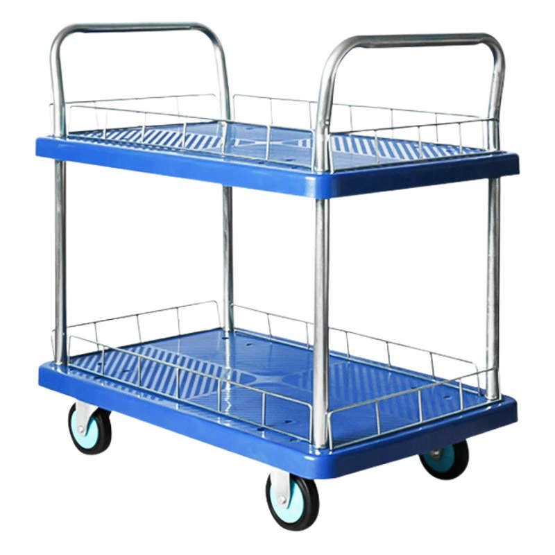 Фабрика прямой двухслойная Мобильная тележка для инструментов многофункциональная тележка для обслуживания Бесшумная тележка вспомогательный инструмент тянуть грузовик