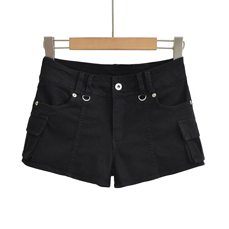 Spice Girls Black Workwear Shorts Women's Summer Short Pants Low Waist Straight Pants Tight Slimming Casual Hot Pants Spice Girls Black Workwear Shorts Women's Summer Short Pants Low Waist Straight Pants Tight Slimming Casual Hot Pants