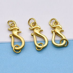 Long-standing gold-plated swan buckle Flamingo bracelet necklace S hook closing buckle hook sweater chain diy accessory buckle