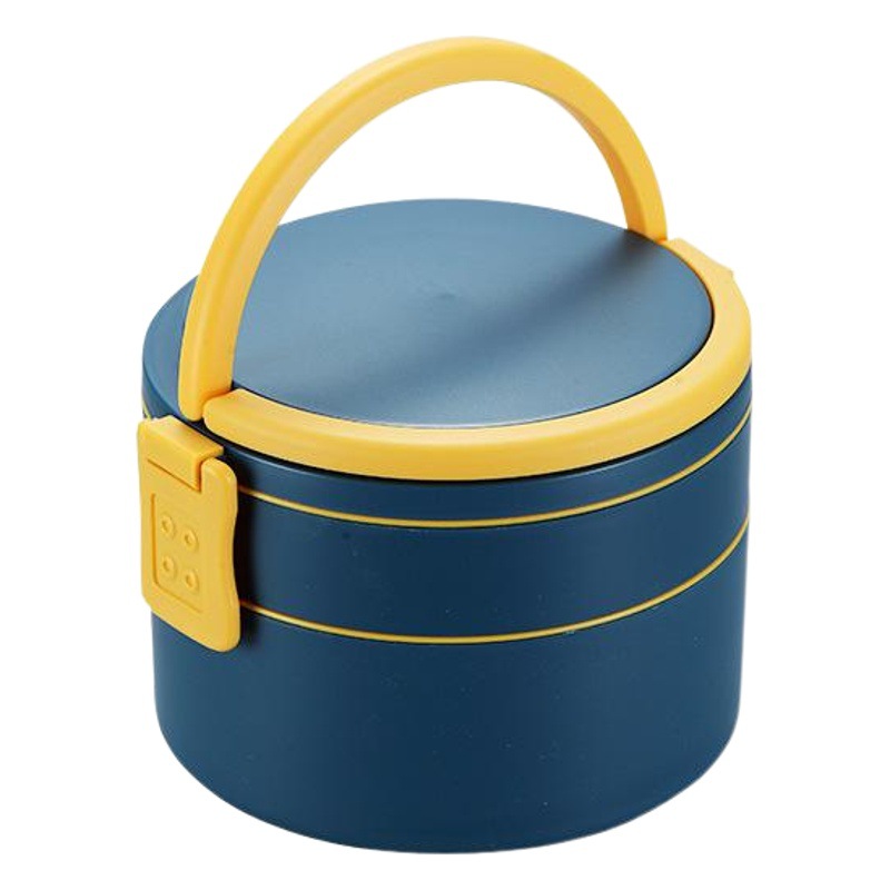 Creative Morandi lonchera portátil de doble capa con arroz lonchera portátil estudiante lonchera caja de plástico microondas crisper