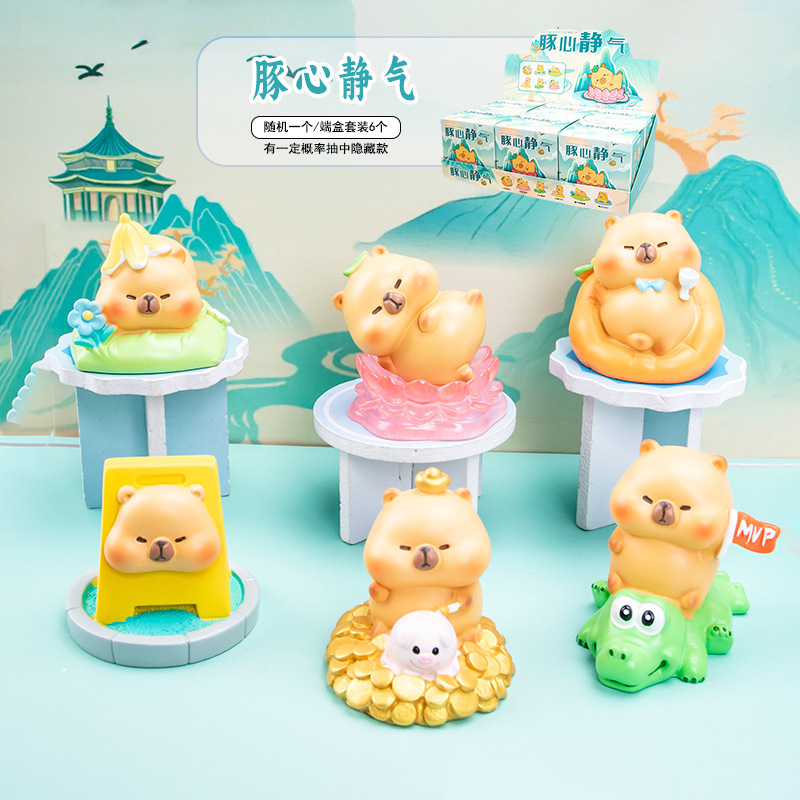 呱呱葫芦娃盲盒树脂摆件创意潮玩桌面装饰树脂工艺品办公室礼物|undefined