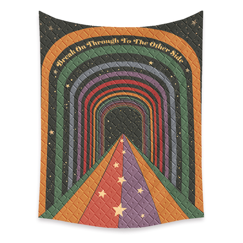 Bohemian Rainbow Lines Tapestry Home Background Decoration Wholesale Nihaojewelry display picture 4