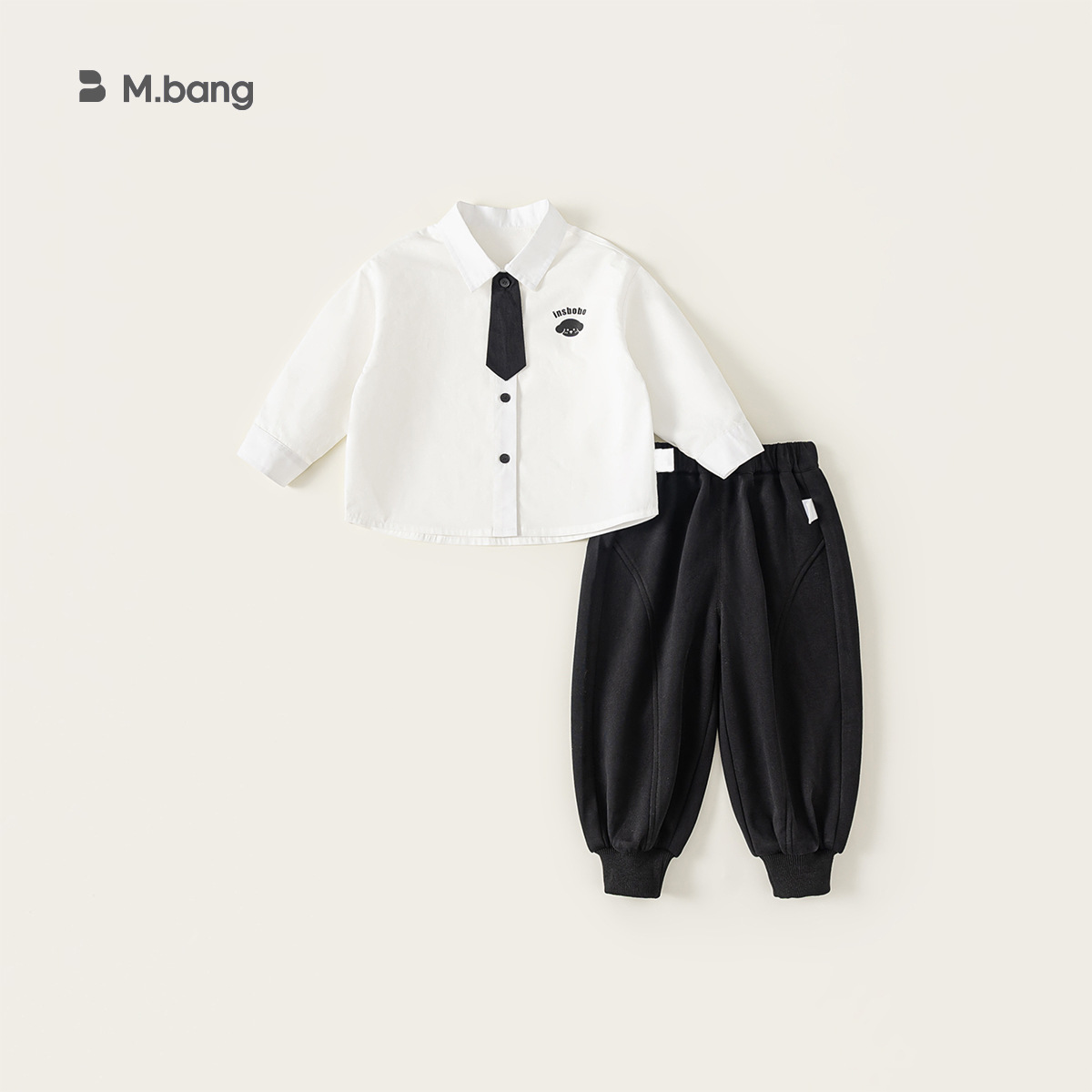 宥宝童装2025新款裤套装学院风秋装男宝宝衣服简约制服男童两件套