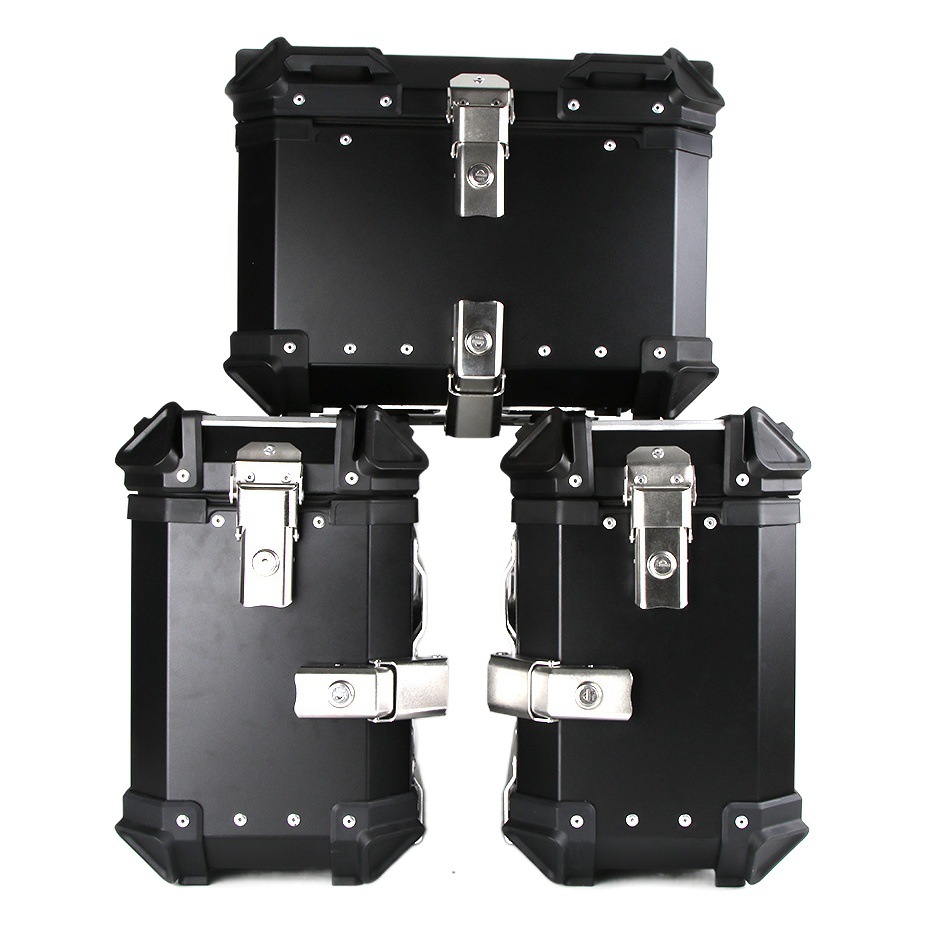 Motocicleta de gran capacidad 38L caja lateral equipaje lateral impermeable caja colgante suministros motocicleta maleta tres cajas accesorios