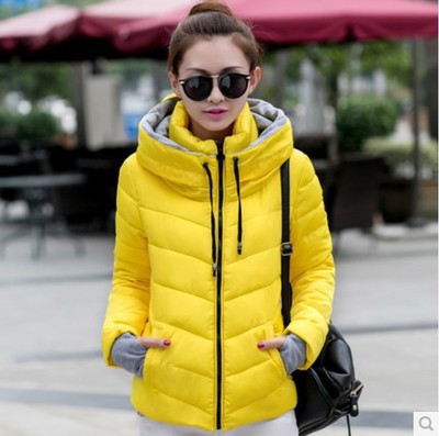 2021 autumn and winter new women's clothing short gloves down cotton-padded jacket warm large size slim-fit cotton-padded jacket students Korean style