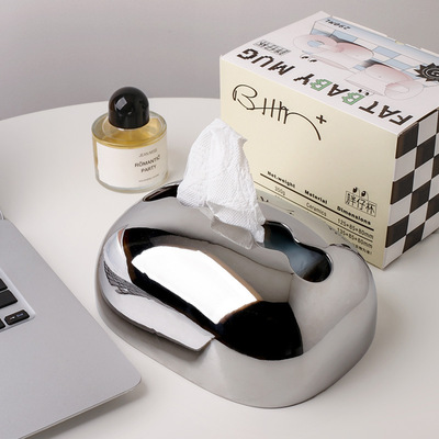 Northern Europe Light extravagance originality ceramics Tissue box Decoration a living room tea table table decorate Tissue box Home Furnishing a decoration