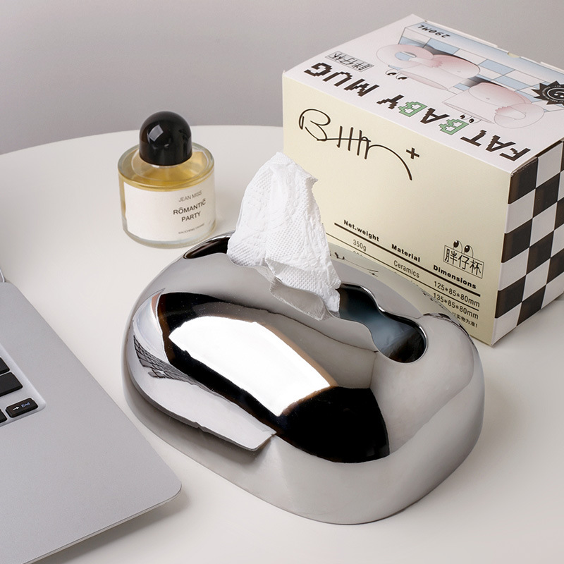 Northern Europe Light extravagance originality ceramics Tissue box Decoration a living room tea table table decorate Tissue box Home Furnishing a decoration