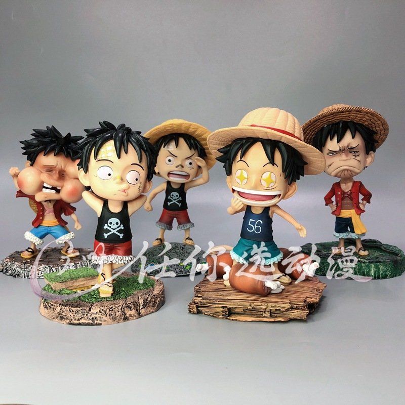 One Piece Figure Standee Five Poses Straw Hat Kid Luffy Peripheral Model No Box Trendy Anime Merchandise