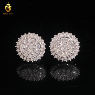 Ins New Hot Sale S925 Silver Inlaid Moissanite Stud Earrings Wholesale Supply Casual Stud Earrings