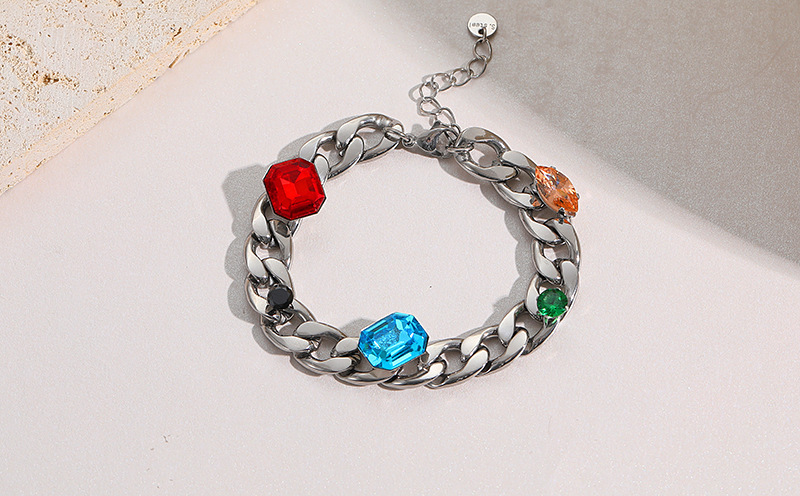 Female Fashion Color Zirconium Stainless Steel Jewelry Trend display picture 3