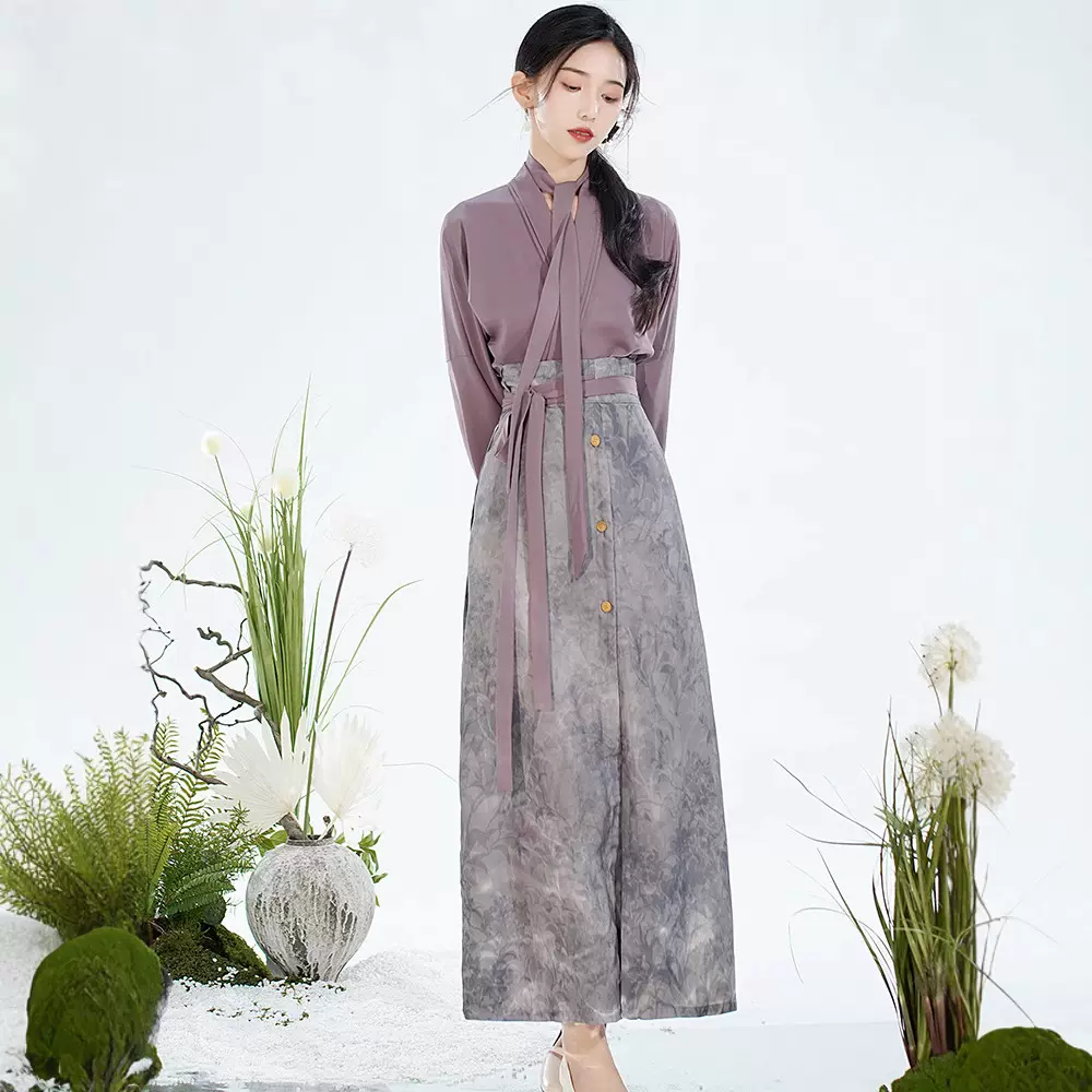 实拍复古宋制汉服长褙子飞机袖改良三裥裙日常通勤百搭禅舞服套装