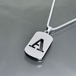 Cross-border new hot sale 26 English hollow titanium steel non-fading jewelry accessories necklace High sense autumn and winter sweater chain