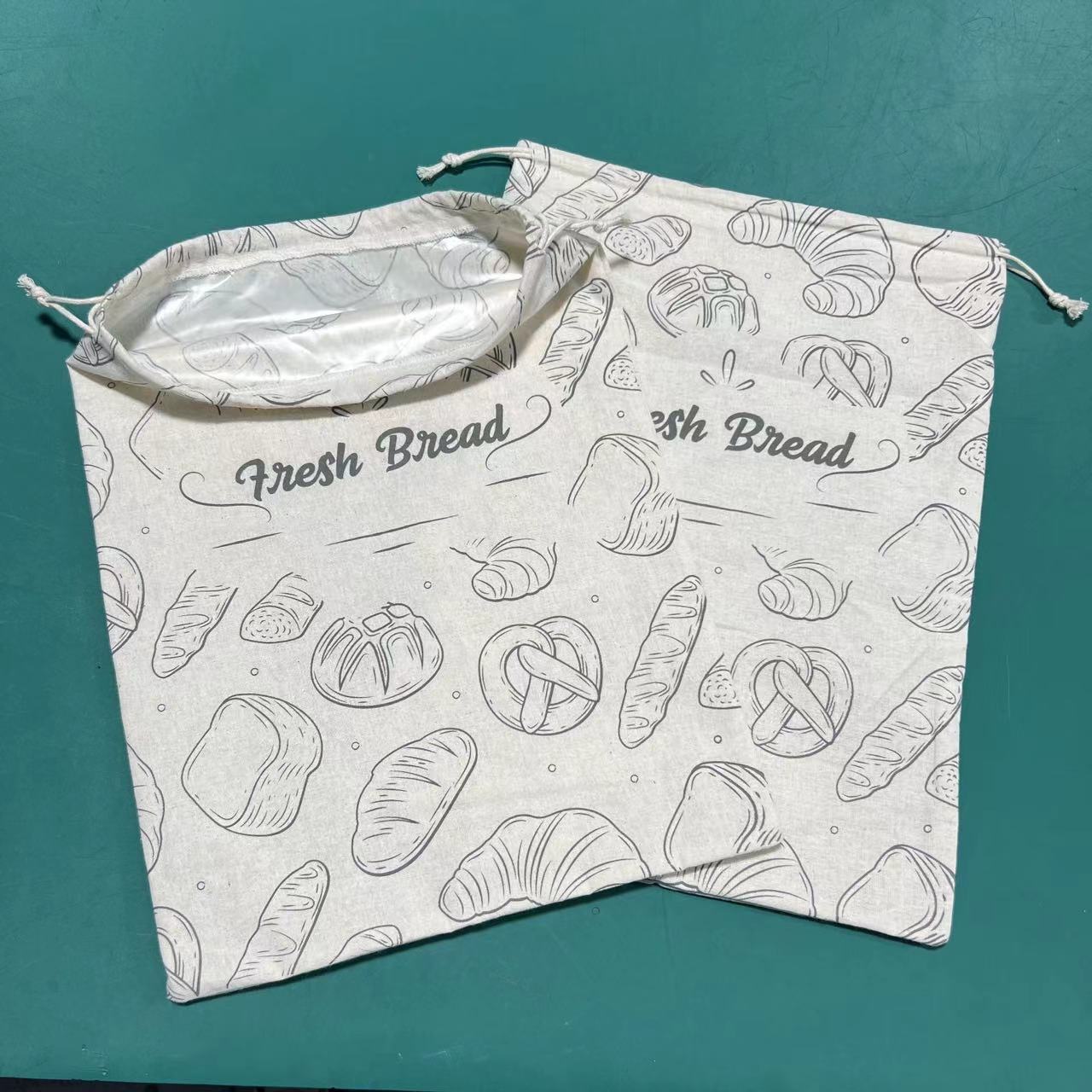 唯品汇跨境热卖可水洗重复使用面包袋法棍面包袋亚麻面包袋定制
