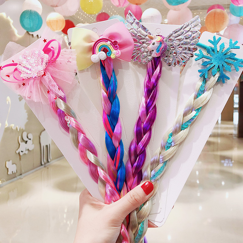 Children's Cartoon Unicorn Color Bowknot Wig Hair Rope Girls Twist Braid Hair Rope display picture 19