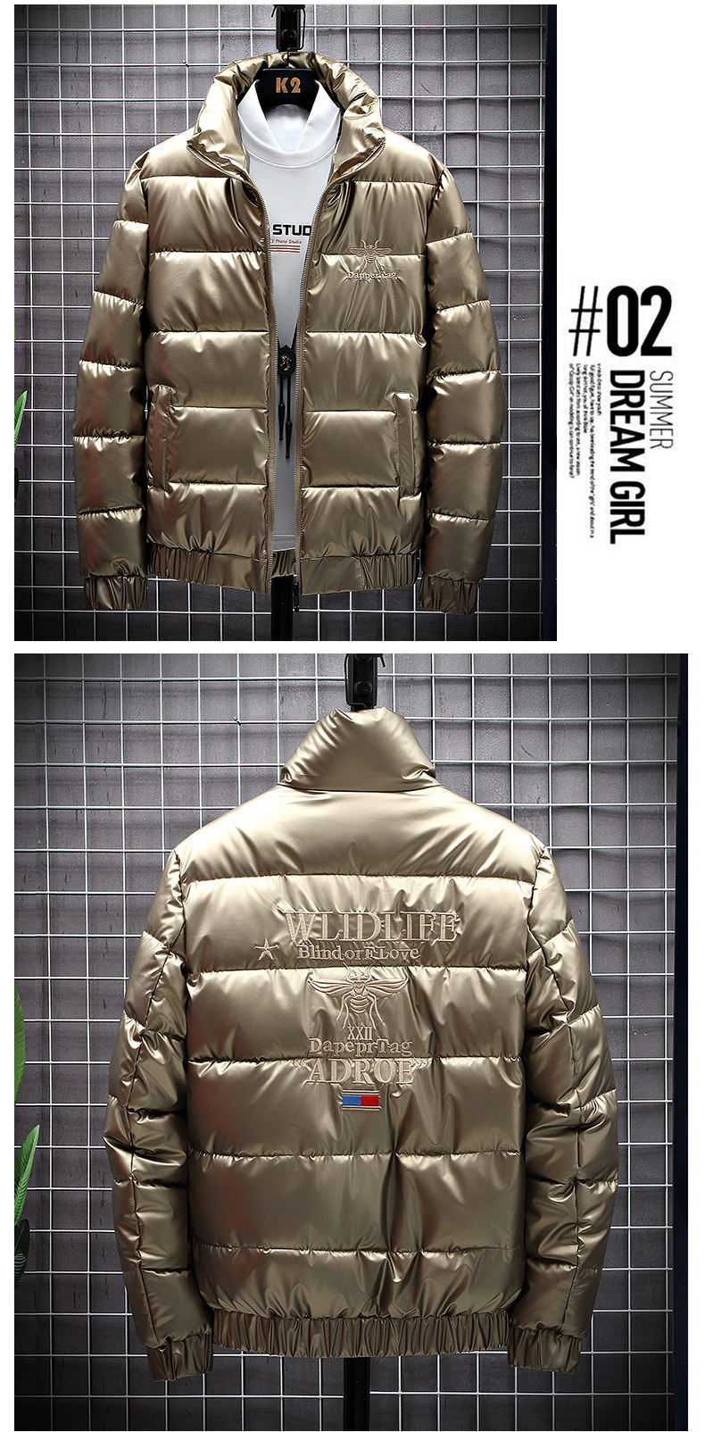 Abbigliamento maschile Inverno Nuovo Giacca corta in cotone Giacca in cotone lucido ricamato Giacca da uomo ispessita calda alla moda Giacca da marchio_voghion.com