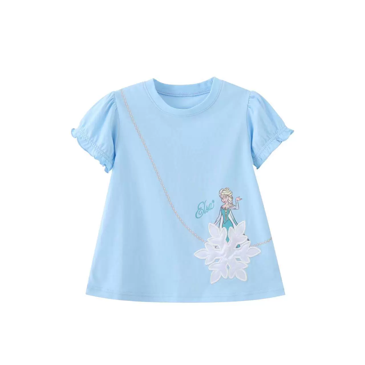 Japanese summer children's cotton three dimensional T-shirt for princess, with short sleeve, western style, with embroidery